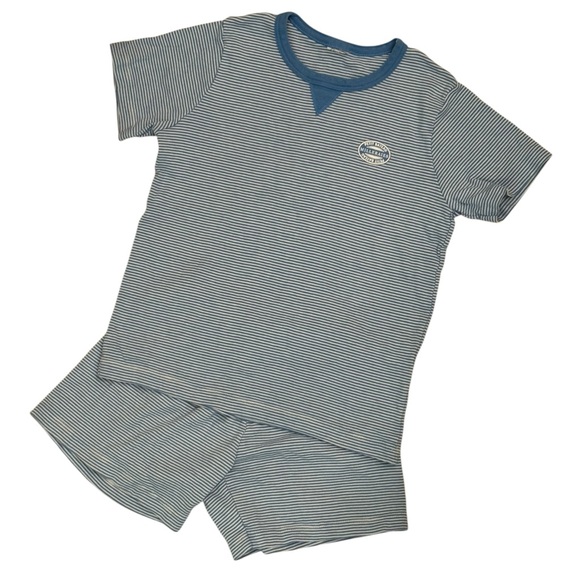 Petit Bateau Other - Petite Bateau Blue Striped Cotton Short Sleeve Pajama Set Boy’s
